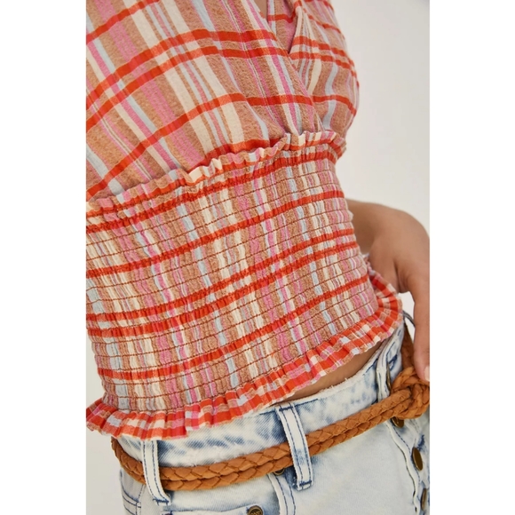 Anthropologie Pilcro Jessie Smocked Tied Halter Crop Top - Picture 4 of 12